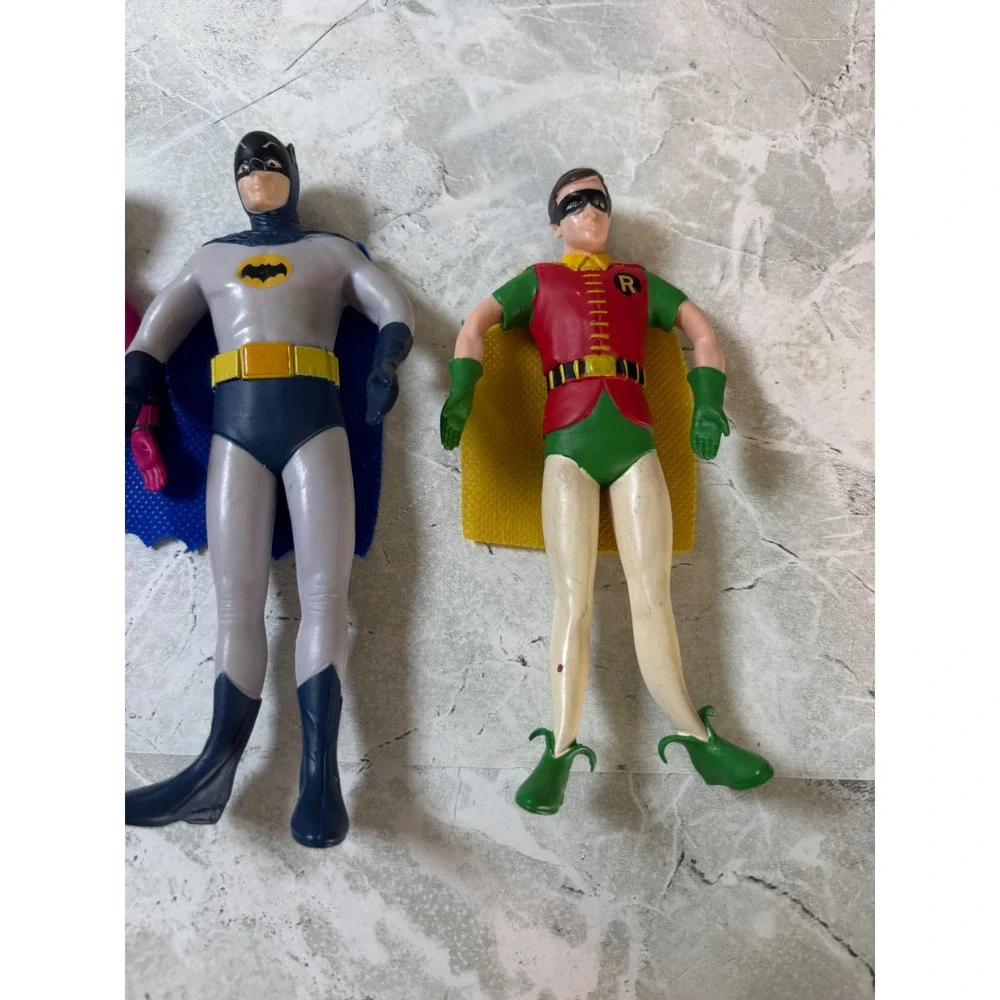 NJ Croce DC Comics 1966 Batman Robin Joker Bendable Action Figure Set‎ 3pc 2014